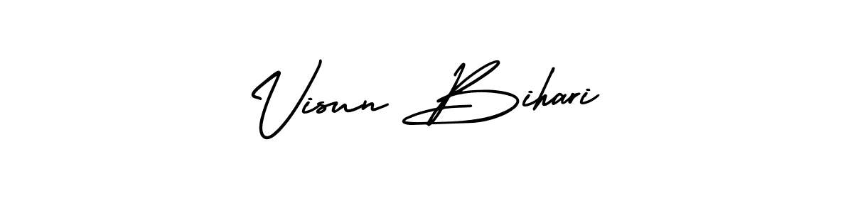 Make a beautiful signature design for name Visun Bihari. With this signature (AmerikaSignatureDemo-Regular) style, you can create a handwritten signature for free. Visun Bihari signature style 3 images and pictures png