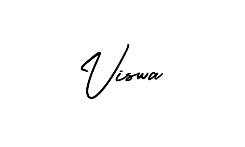 How to make Viswa name signature. Use AmerikaSignatureDemo-Regular style for creating short signs online. This is the latest handwritten sign. Viswa signature style 3 images and pictures png