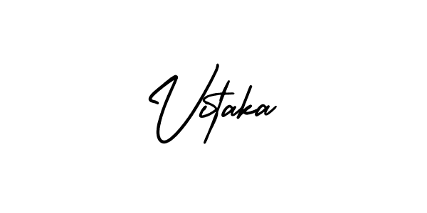 Use a signature maker to create a handwritten signature online. With this signature software, you can design (AmerikaSignatureDemo-Regular) your own signature for name Vitaka. Vitaka signature style 3 images and pictures png