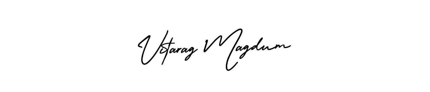 How to make Vitarag Magdum name signature. Use AmerikaSignatureDemo-Regular style for creating short signs online. This is the latest handwritten sign. Vitarag Magdum signature style 3 images and pictures png