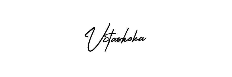 Vitashoka stylish signature style. Best Handwritten Sign (AmerikaSignatureDemo-Regular) for my name. Handwritten Signature Collection Ideas for my name Vitashoka. Vitashoka signature style 3 images and pictures png
