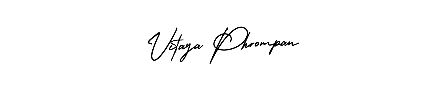 Vitaya Phrompan stylish signature style. Best Handwritten Sign (AmerikaSignatureDemo-Regular) for my name. Handwritten Signature Collection Ideas for my name Vitaya Phrompan. Vitaya Phrompan signature style 3 images and pictures png