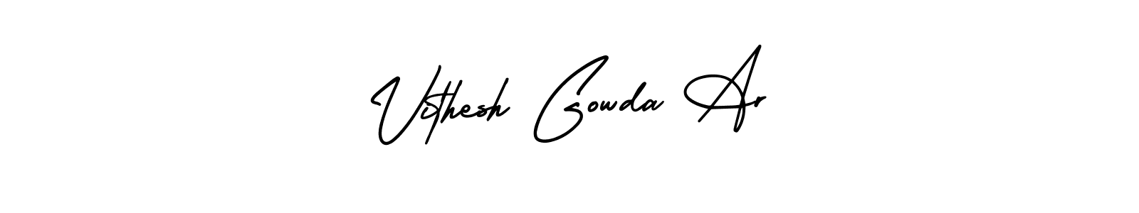 Design your own signature with our free online signature maker. With this signature software, you can create a handwritten (AmerikaSignatureDemo-Regular) signature for name Vithesh Gowda Ar. Vithesh Gowda Ar signature style 3 images and pictures png
