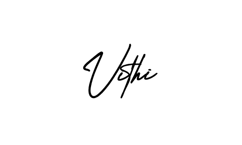 Use a signature maker to create a handwritten signature online. With this signature software, you can design (AmerikaSignatureDemo-Regular) your own signature for name Vithi. Vithi signature style 3 images and pictures png