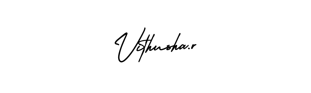 How to make Vithusha.r name signature. Use AmerikaSignatureDemo-Regular style for creating short signs online. This is the latest handwritten sign. Vithusha.r signature style 3 images and pictures png