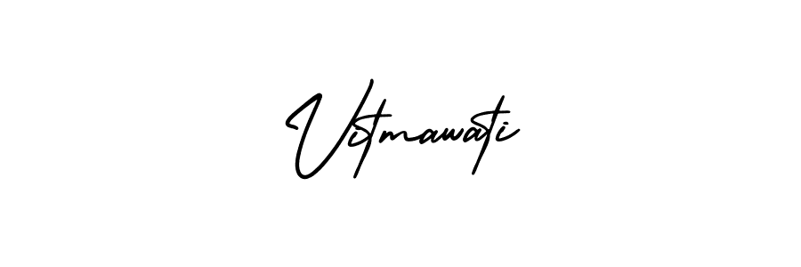 How to make Vitmawati signature? AmerikaSignatureDemo-Regular is a professional autograph style. Create handwritten signature for Vitmawati name. Vitmawati signature style 3 images and pictures png