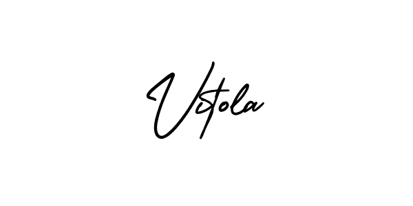 How to make Vitola signature? AmerikaSignatureDemo-Regular is a professional autograph style. Create handwritten signature for Vitola name. Vitola signature style 3 images and pictures png