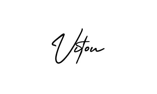 Use a signature maker to create a handwritten signature online. With this signature software, you can design (AmerikaSignatureDemo-Regular) your own signature for name Vitou. Vitou signature style 3 images and pictures png