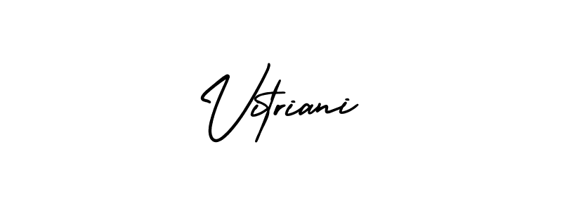 Similarly AmerikaSignatureDemo-Regular is the best handwritten signature design. Signature creator online .You can use it as an online autograph creator for name Vitriani. Vitriani signature style 3 images and pictures png