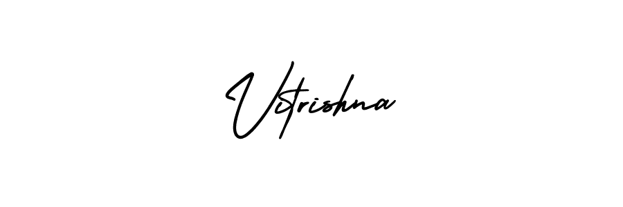 How to Draw Vitrishna signature style? AmerikaSignatureDemo-Regular is a latest design signature styles for name Vitrishna. Vitrishna signature style 3 images and pictures png