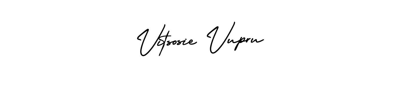 How to make Vitsosie Vupru name signature. Use AmerikaSignatureDemo-Regular style for creating short signs online. This is the latest handwritten sign. Vitsosie Vupru signature style 3 images and pictures png