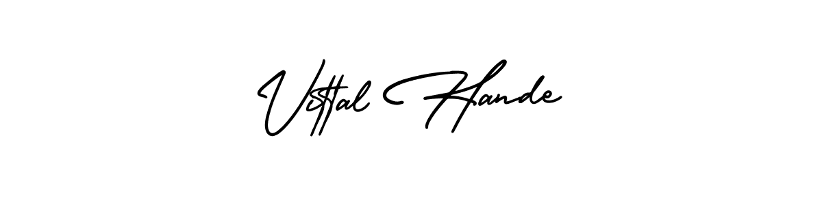 You can use this online signature creator to create a handwritten signature for the name Vittal Hande. This is the best online autograph maker. Vittal Hande signature style 3 images and pictures png