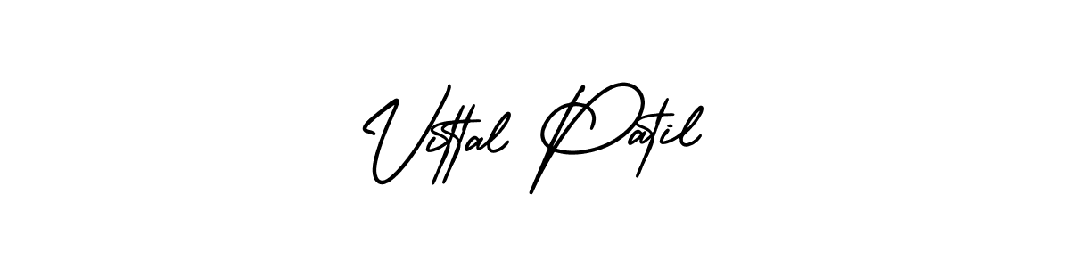 You should practise on your own different ways (AmerikaSignatureDemo-Regular) to write your name (Vittal Patil) in signature. don't let someone else do it for you. Vittal Patil signature style 3 images and pictures png