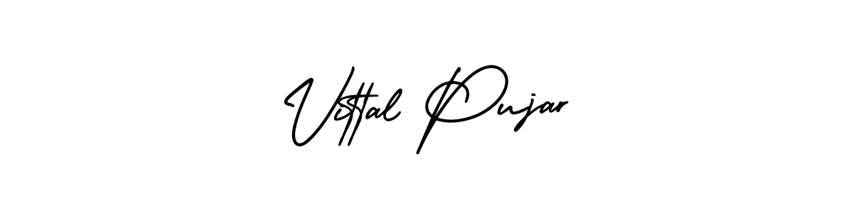 How to Draw Vittal Pujar signature style? AmerikaSignatureDemo-Regular is a latest design signature styles for name Vittal Pujar. Vittal Pujar signature style 3 images and pictures png