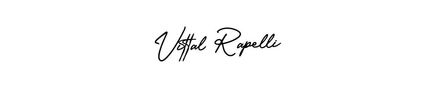 You should practise on your own different ways (AmerikaSignatureDemo-Regular) to write your name (Vittal Rapelli) in signature. don't let someone else do it for you. Vittal Rapelli signature style 3 images and pictures png