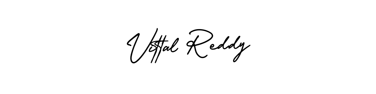 How to make Vittal Reddy signature? AmerikaSignatureDemo-Regular is a professional autograph style. Create handwritten signature for Vittal Reddy name. Vittal Reddy signature style 3 images and pictures png