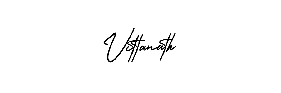 The best way (AmerikaSignatureDemo-Regular) to make a short signature is to pick only two or three words in your name. The name Vittanath include a total of six letters. For converting this name. Vittanath signature style 3 images and pictures png