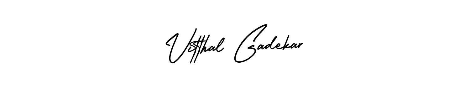 This is the best signature style for the Vitthal Gadekar name. Also you like these signature font (AmerikaSignatureDemo-Regular). Mix name signature. Vitthal Gadekar signature style 3 images and pictures png