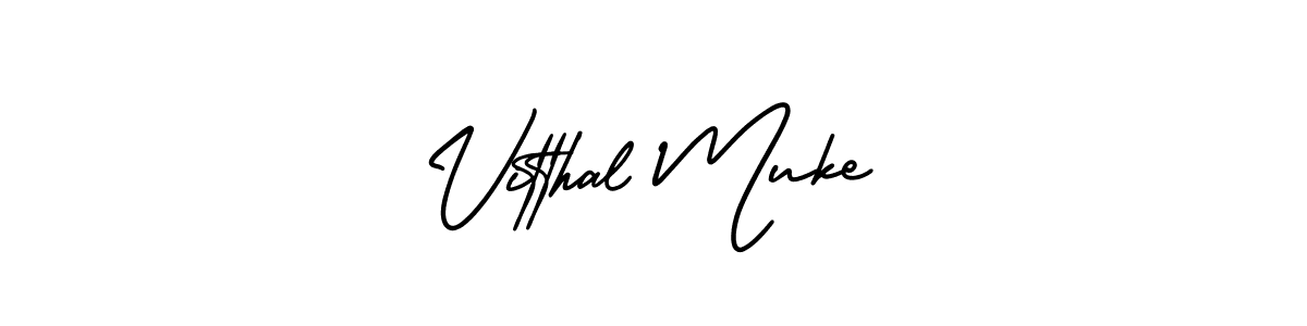 Vitthal Muke stylish signature style. Best Handwritten Sign (AmerikaSignatureDemo-Regular) for my name. Handwritten Signature Collection Ideas for my name Vitthal Muke. Vitthal Muke signature style 3 images and pictures png