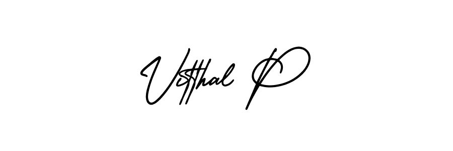 AmerikaSignatureDemo-Regular is a professional signature style that is perfect for those who want to add a touch of class to their signature. It is also a great choice for those who want to make their signature more unique. Get Vitthal P name to fancy signature for free. Vitthal P signature style 3 images and pictures png