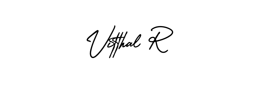 Make a beautiful signature design for name Vitthal R. With this signature (AmerikaSignatureDemo-Regular) style, you can create a handwritten signature for free. Vitthal R signature style 3 images and pictures png