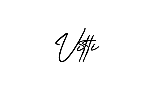 You should practise on your own different ways (AmerikaSignatureDemo-Regular) to write your name (Vitti) in signature. don't let someone else do it for you. Vitti signature style 3 images and pictures png