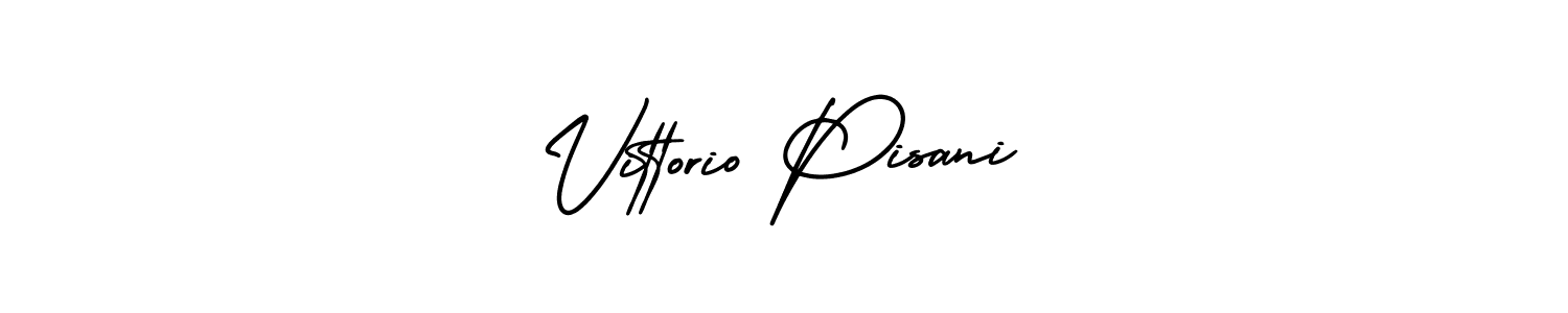 The best way (AmerikaSignatureDemo-Regular) to make a short signature is to pick only two or three words in your name. The name Vittorio Pisani include a total of six letters. For converting this name. Vittorio Pisani signature style 3 images and pictures png
