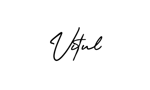 AmerikaSignatureDemo-Regular is a professional signature style that is perfect for those who want to add a touch of class to their signature. It is also a great choice for those who want to make their signature more unique. Get Vitul name to fancy signature for free. Vitul signature style 3 images and pictures png