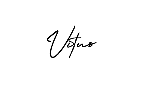 It looks lik you need a new signature style for name Vitus. Design unique handwritten (AmerikaSignatureDemo-Regular) signature with our free signature maker in just a few clicks. Vitus signature style 3 images and pictures png