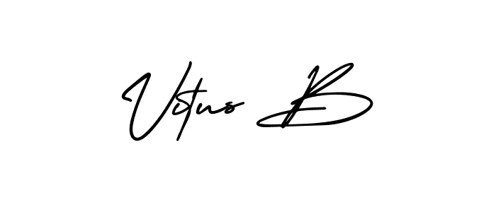 How to make Vitus B name signature. Use AmerikaSignatureDemo-Regular style for creating short signs online. This is the latest handwritten sign. Vitus B signature style 3 images and pictures png