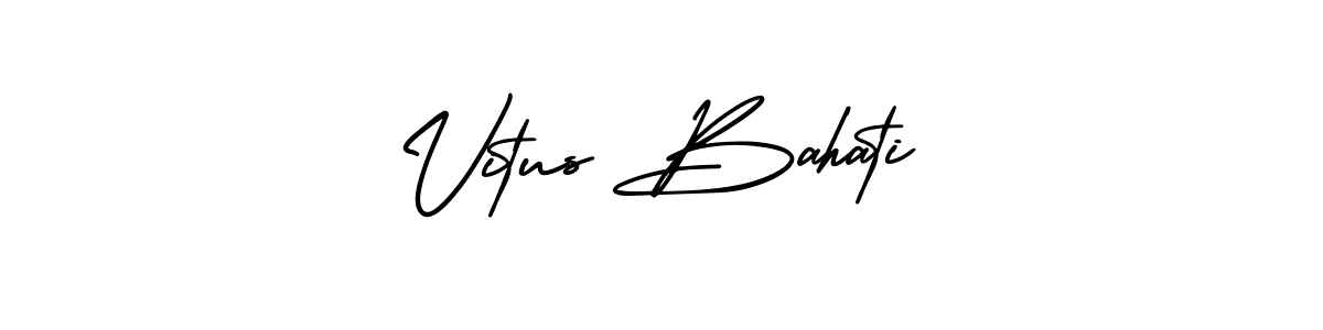 You should practise on your own different ways (AmerikaSignatureDemo-Regular) to write your name (Vitus Bahati) in signature. don't let someone else do it for you. Vitus Bahati signature style 3 images and pictures png