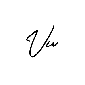 Make a beautiful signature design for name Viv. With this signature (AmerikaSignatureDemo-Regular) style, you can create a handwritten signature for free. Viv signature style 3 images and pictures png