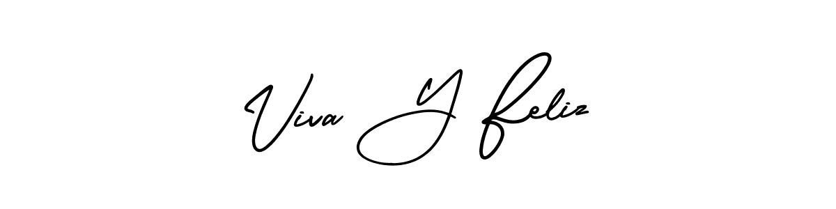 Use a signature maker to create a handwritten signature online. With this signature software, you can design (AmerikaSignatureDemo-Regular) your own signature for name Viva Y Feliz. Viva Y Feliz signature style 3 images and pictures png