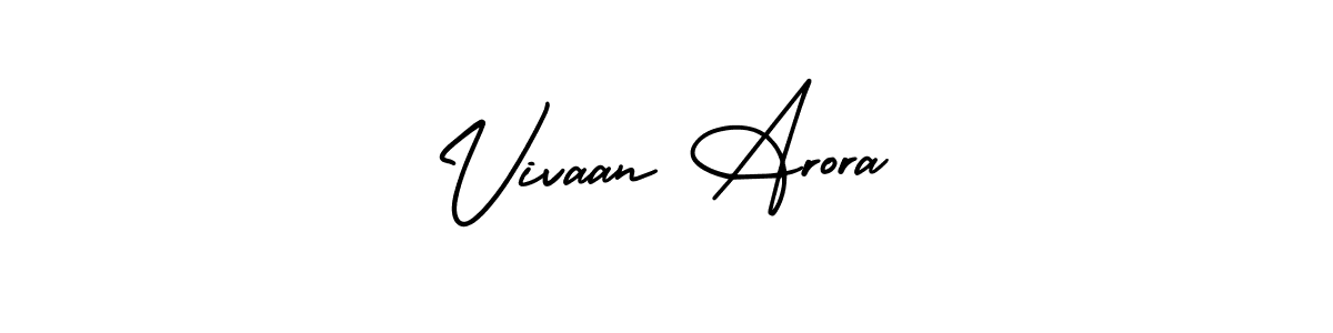 AmerikaSignatureDemo-Regular is a professional signature style that is perfect for those who want to add a touch of class to their signature. It is also a great choice for those who want to make their signature more unique. Get Vivaan Arora name to fancy signature for free. Vivaan Arora signature style 3 images and pictures png