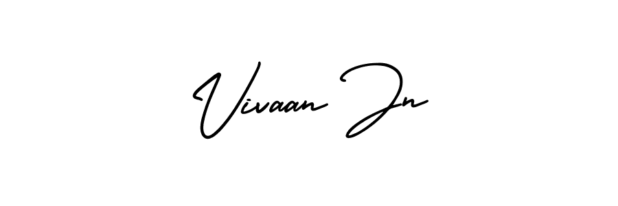 This is the best signature style for the Vivaan Jn name. Also you like these signature font (AmerikaSignatureDemo-Regular). Mix name signature. Vivaan Jn signature style 3 images and pictures png
