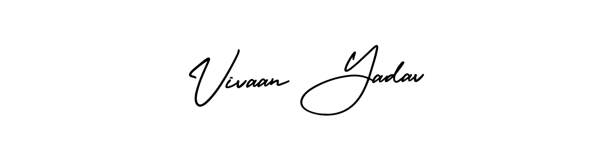 if you are searching for the best signature style for your name Vivaan Yadav. so please give up your signature search. here we have designed multiple signature styles  using AmerikaSignatureDemo-Regular. Vivaan Yadav signature style 3 images and pictures png