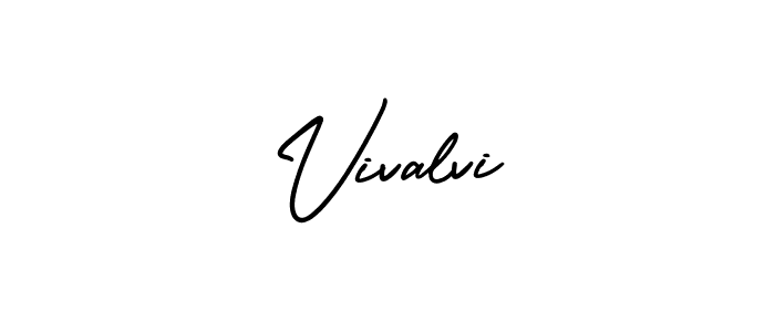 The best way (AmerikaSignatureDemo-Regular) to make a short signature is to pick only two or three words in your name. The name Vivalvi include a total of six letters. For converting this name. Vivalvi signature style 3 images and pictures png