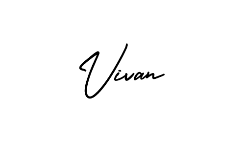 The best way (AmerikaSignatureDemo-Regular) to make a short signature is to pick only two or three words in your name. The name Vivan include a total of six letters. For converting this name. Vivan signature style 3 images and pictures png