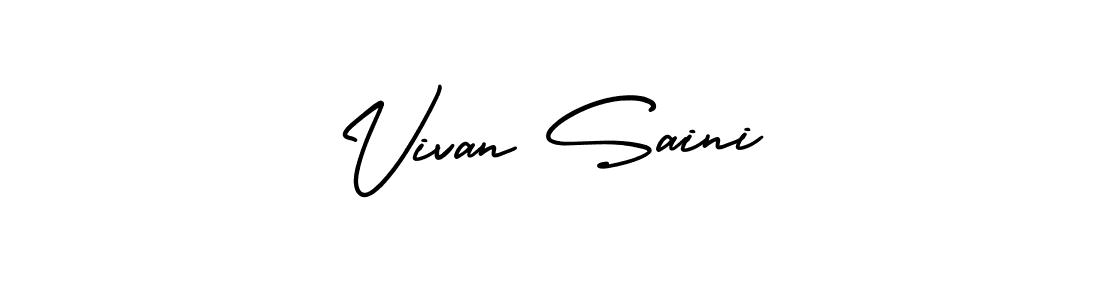 Design your own signature with our free online signature maker. With this signature software, you can create a handwritten (AmerikaSignatureDemo-Regular) signature for name Vivan Saini. Vivan Saini signature style 3 images and pictures png