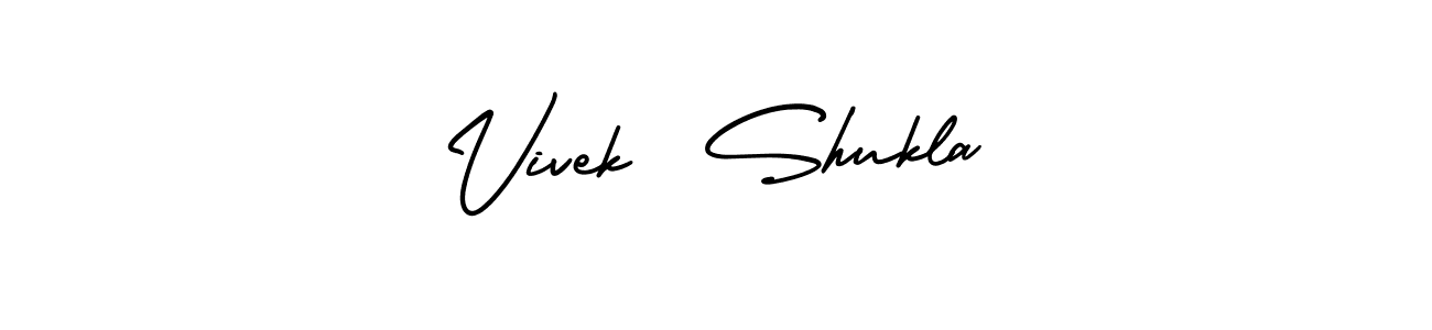 This is the best signature style for the Vivek  Shukla name. Also you like these signature font (AmerikaSignatureDemo-Regular). Mix name signature. Vivek  Shukla signature style 3 images and pictures png