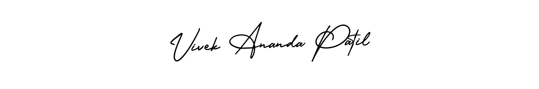 The best way (AmerikaSignatureDemo-Regular) to make a short signature is to pick only two or three words in your name. The name Vivek Ananda Patil include a total of six letters. For converting this name. Vivek Ananda Patil signature style 3 images and pictures png
