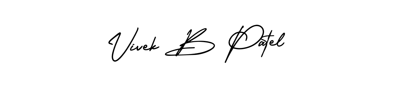 The best way (AmerikaSignatureDemo-Regular) to make a short signature is to pick only two or three words in your name. The name Vivek B Patel include a total of six letters. For converting this name. Vivek B Patel signature style 3 images and pictures png