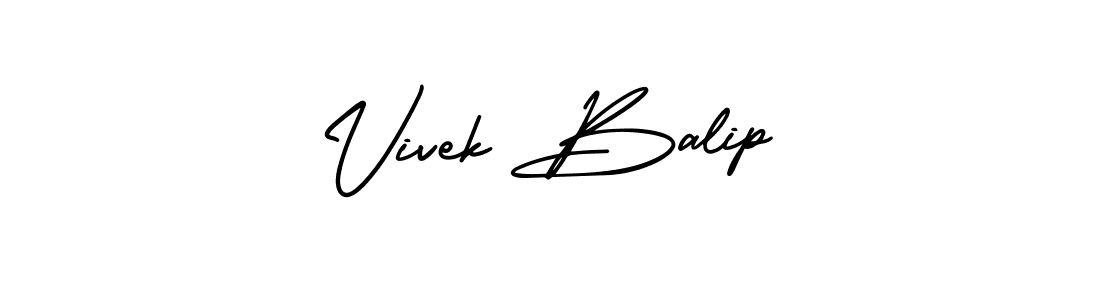 Vivek Balip stylish signature style. Best Handwritten Sign (AmerikaSignatureDemo-Regular) for my name. Handwritten Signature Collection Ideas for my name Vivek Balip. Vivek Balip signature style 3 images and pictures png