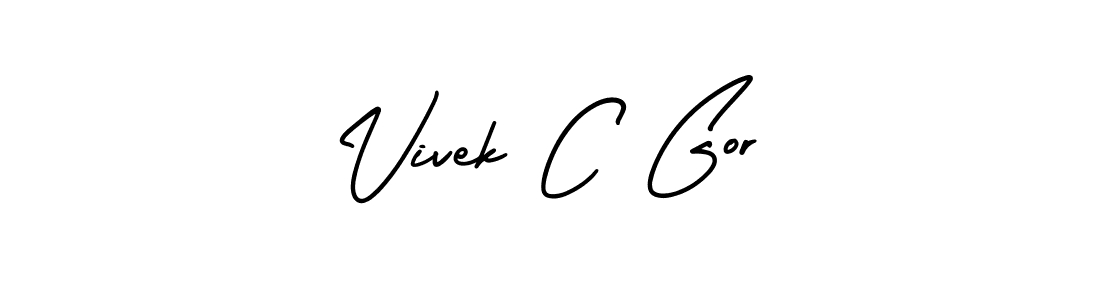 Also You can easily find your signature by using the search form. We will create Vivek C Gor name handwritten signature images for you free of cost using AmerikaSignatureDemo-Regular sign style. Vivek C Gor signature style 3 images and pictures png