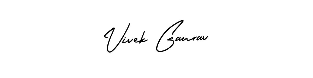 How to make Vivek Gaurav name signature. Use AmerikaSignatureDemo-Regular style for creating short signs online. This is the latest handwritten sign. Vivek Gaurav signature style 3 images and pictures png