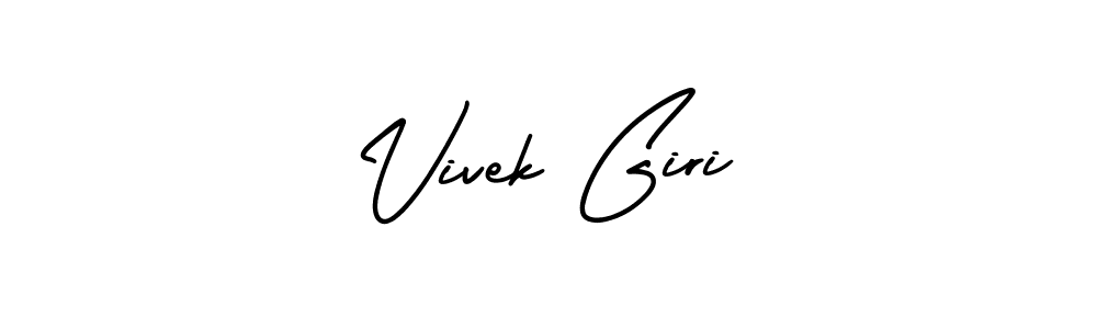 You should practise on your own different ways (AmerikaSignatureDemo-Regular) to write your name (Vivek Giri) in signature. don't let someone else do it for you. Vivek Giri signature style 3 images and pictures png