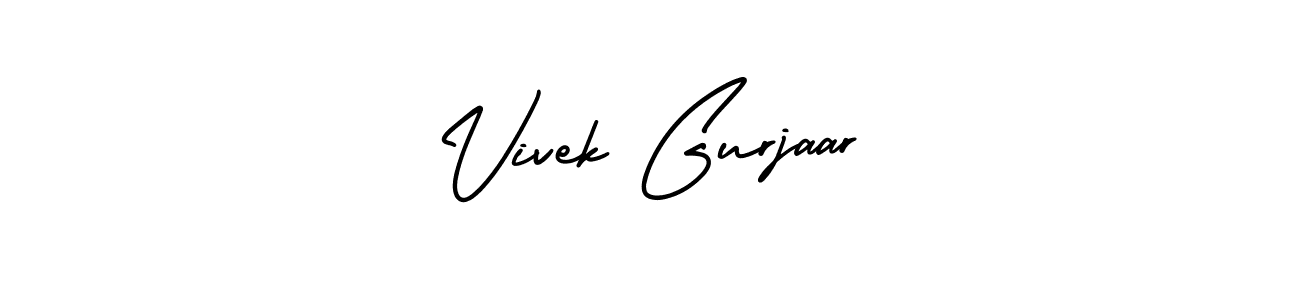 if you are searching for the best signature style for your name Vivek Gurjaar. so please give up your signature search. here we have designed multiple signature styles  using AmerikaSignatureDemo-Regular. Vivek Gurjaar signature style 3 images and pictures png