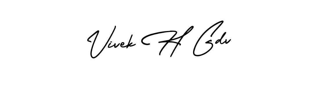 Also You can easily find your signature by using the search form. We will create Vivek H Gdv name handwritten signature images for you free of cost using AmerikaSignatureDemo-Regular sign style. Vivek H Gdv signature style 3 images and pictures png