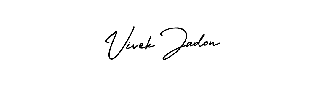 Design your own signature with our free online signature maker. With this signature software, you can create a handwritten (AmerikaSignatureDemo-Regular) signature for name Vivek Jadon. Vivek Jadon signature style 3 images and pictures png