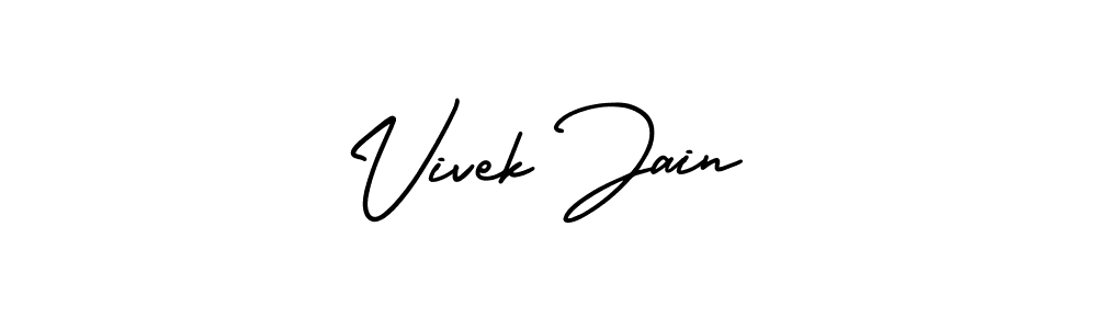 The best way (AmerikaSignatureDemo-Regular) to make a short signature is to pick only two or three words in your name. The name Vivek Jain include a total of six letters. For converting this name. Vivek Jain signature style 3 images and pictures png